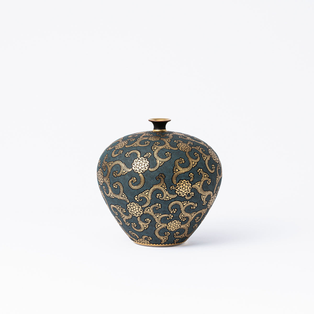 Morikin Floral Arabesque Aochibu Runde Vase