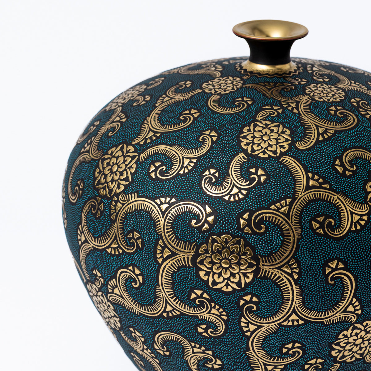 Morikin Floral Arabesque Aochibu Runde Vase