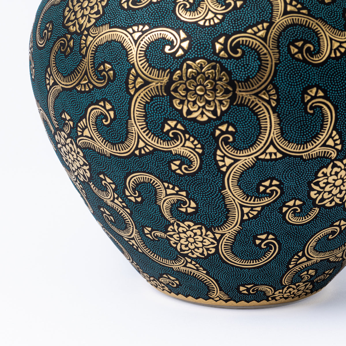 Morikin Floral Arabesque Aochibu Runde Vase
