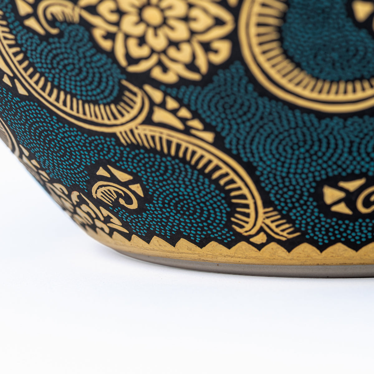 Morikin Floral Arabesque Aochibu Runde Vase