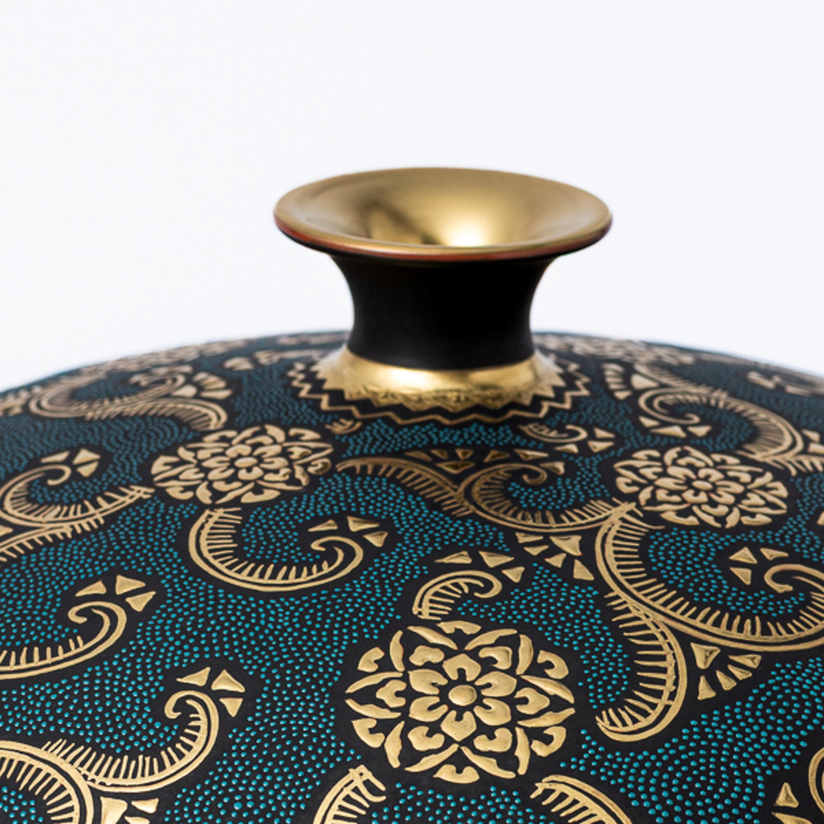 Morikin Floral Arabesque Aochibu Runde Vase
