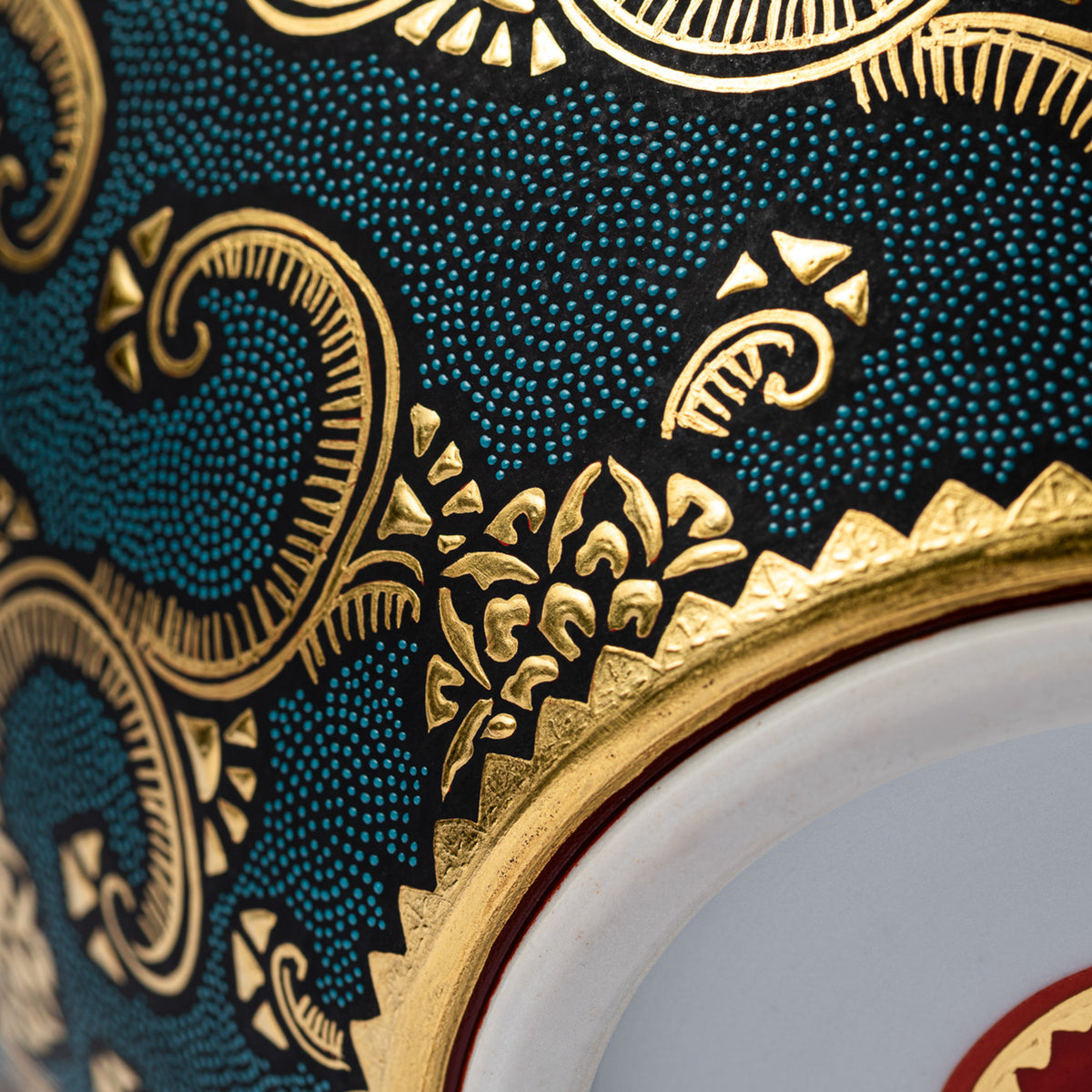 Morikin Floral Arabesque Aochibu Runde Vase