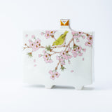 Yamada Yoshiaki Cherry Blossom and Warbling White-eye Japanese Flower Vase