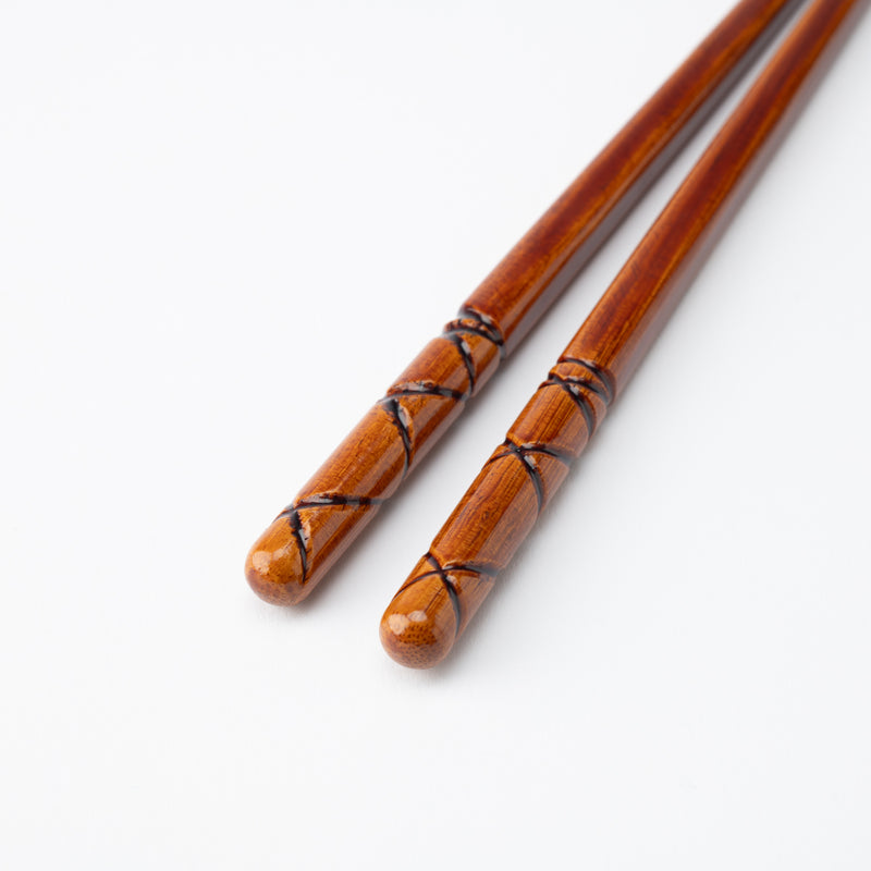 Yamachiku Tortoiseshell Pattern Lacquered Bamboo Chopsticks 23cm/9.1in