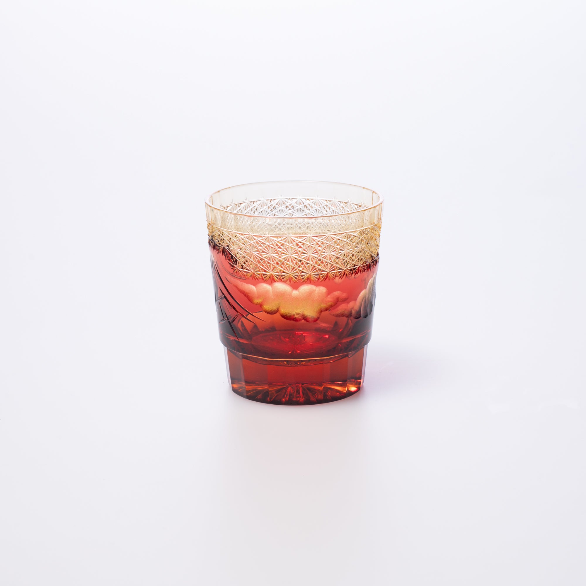 Hokusai Mt. Fuji Edo Kiriko Whiskey Glass