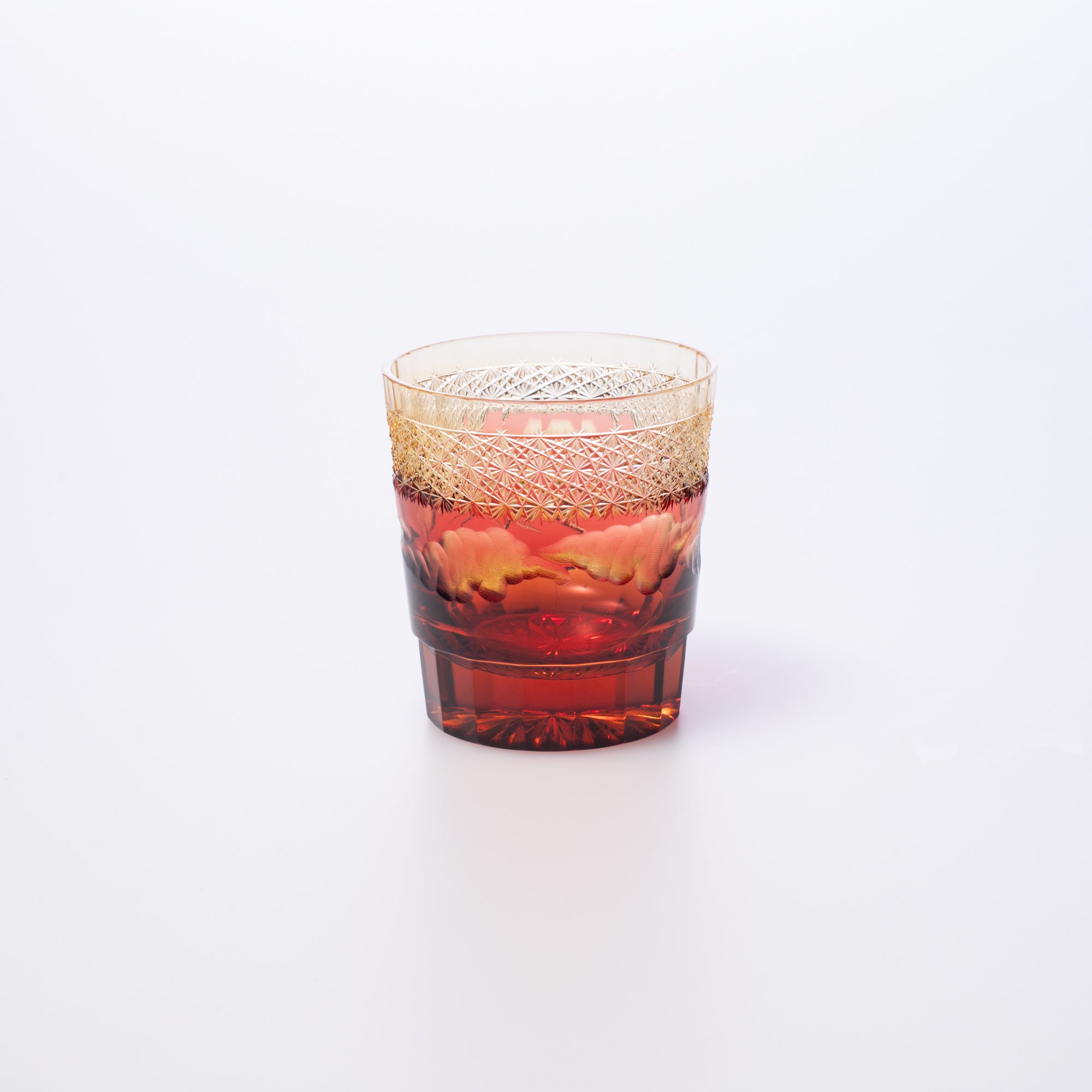 Hokusai Mt. Fuji Edo Kiriko Whiskey Glass