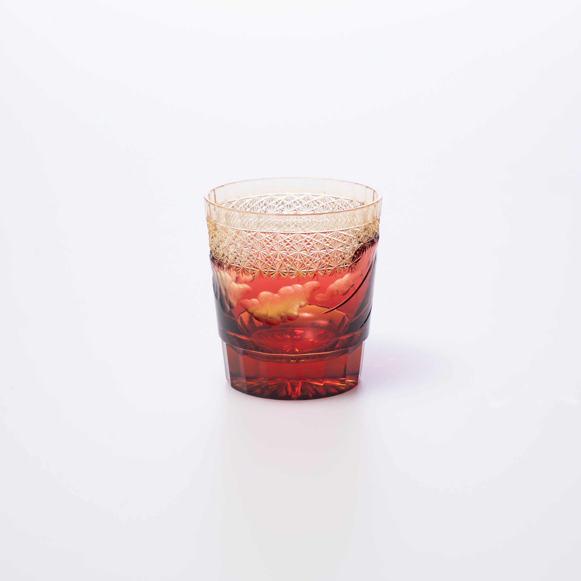 Hokusai Mt. Fuji Edo Kiriko Whiskey Glass