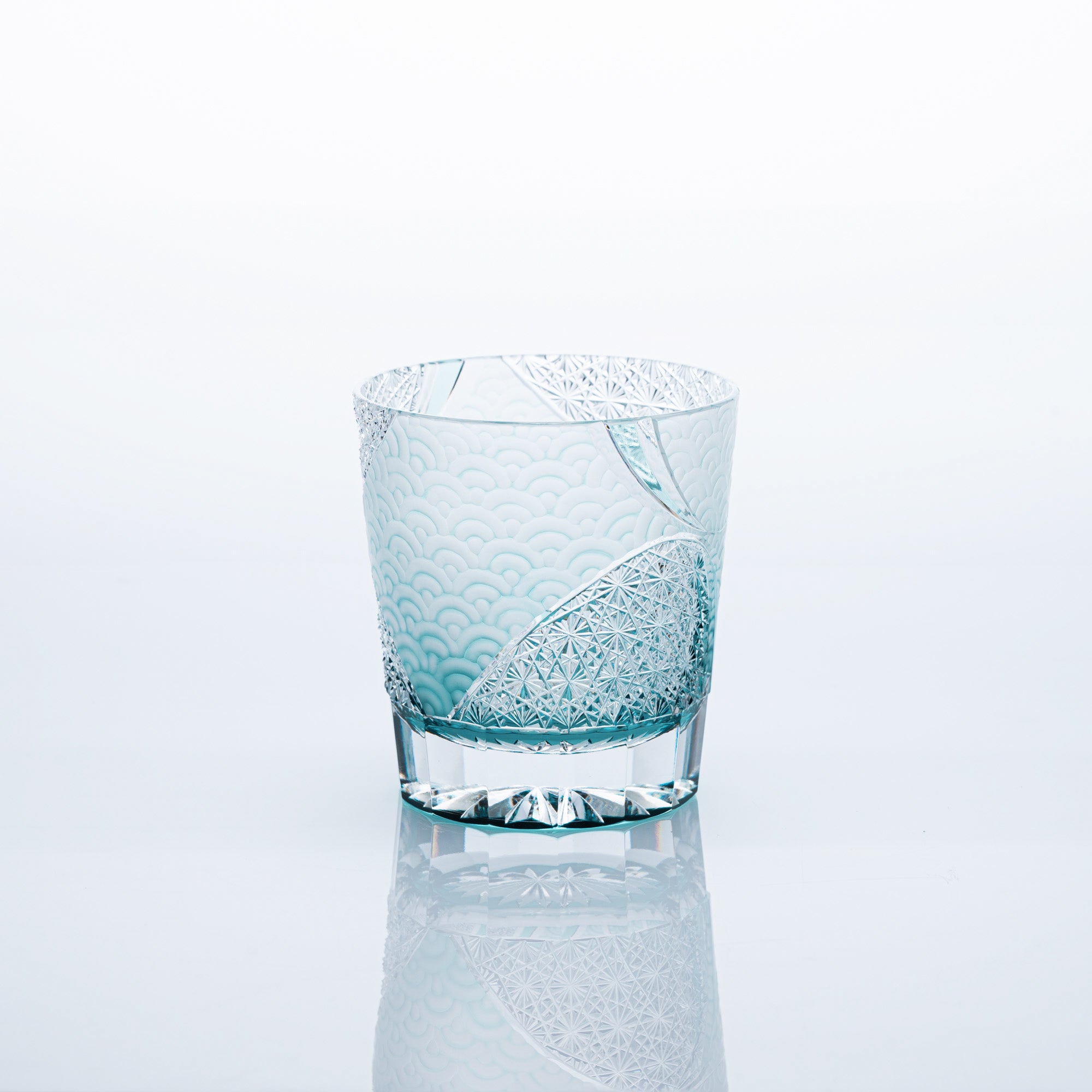 Rolling Waves Edo Kiriko Whiskey Glass
