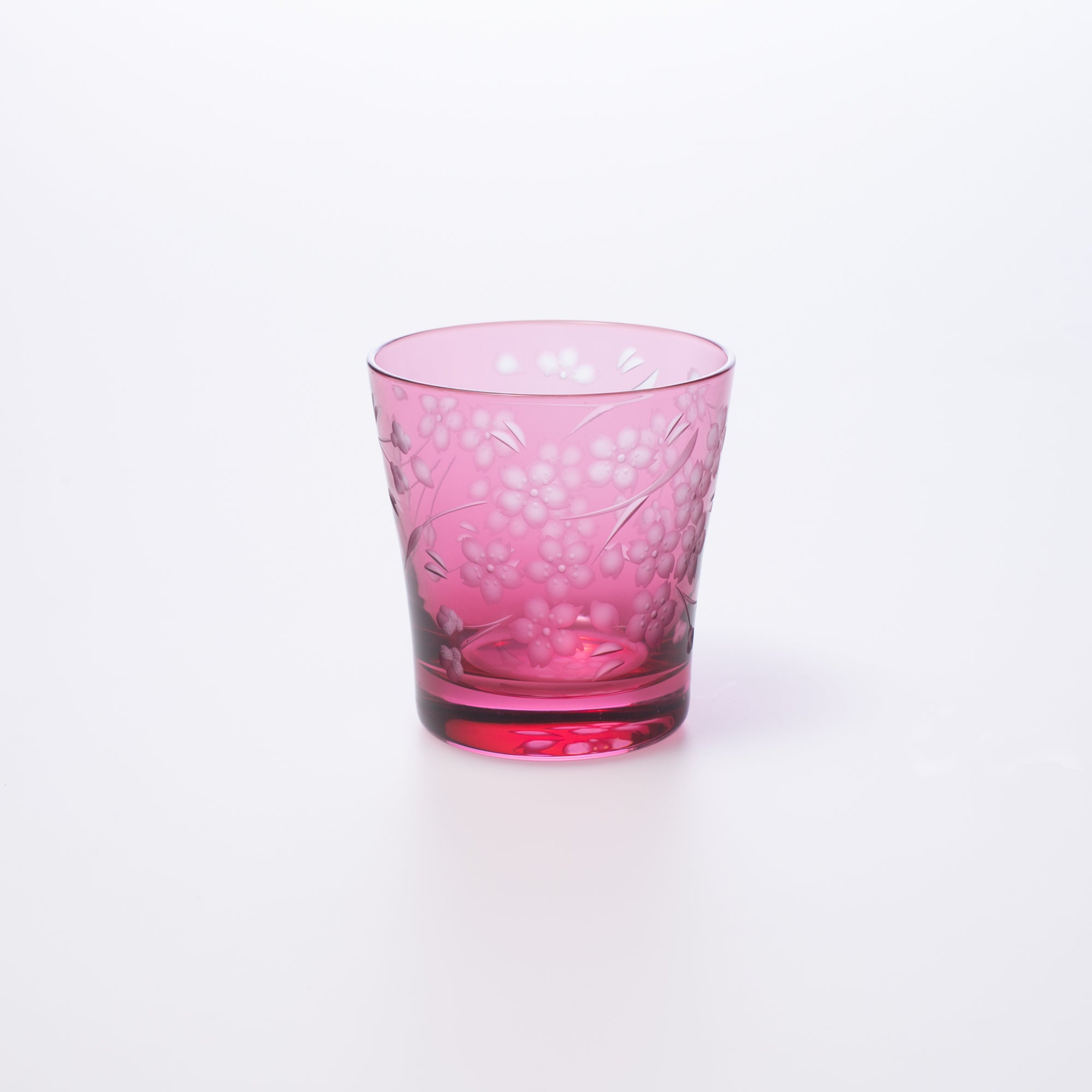 Deep Pink Sakura Whiskey Glass