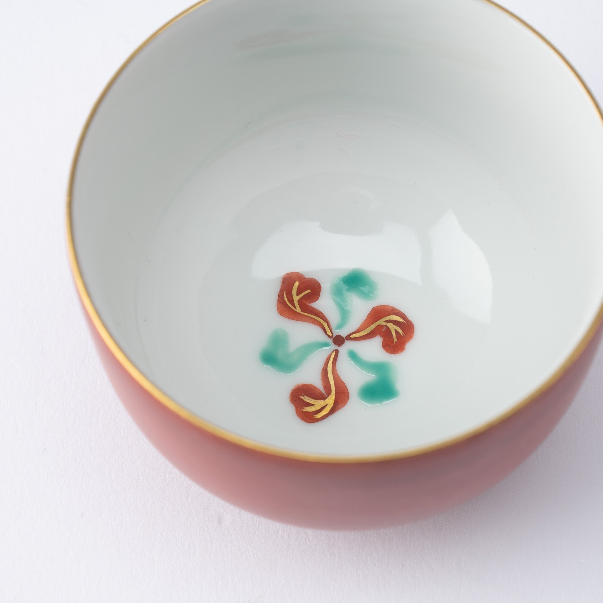 Gold Lined Red Japanese Teacup