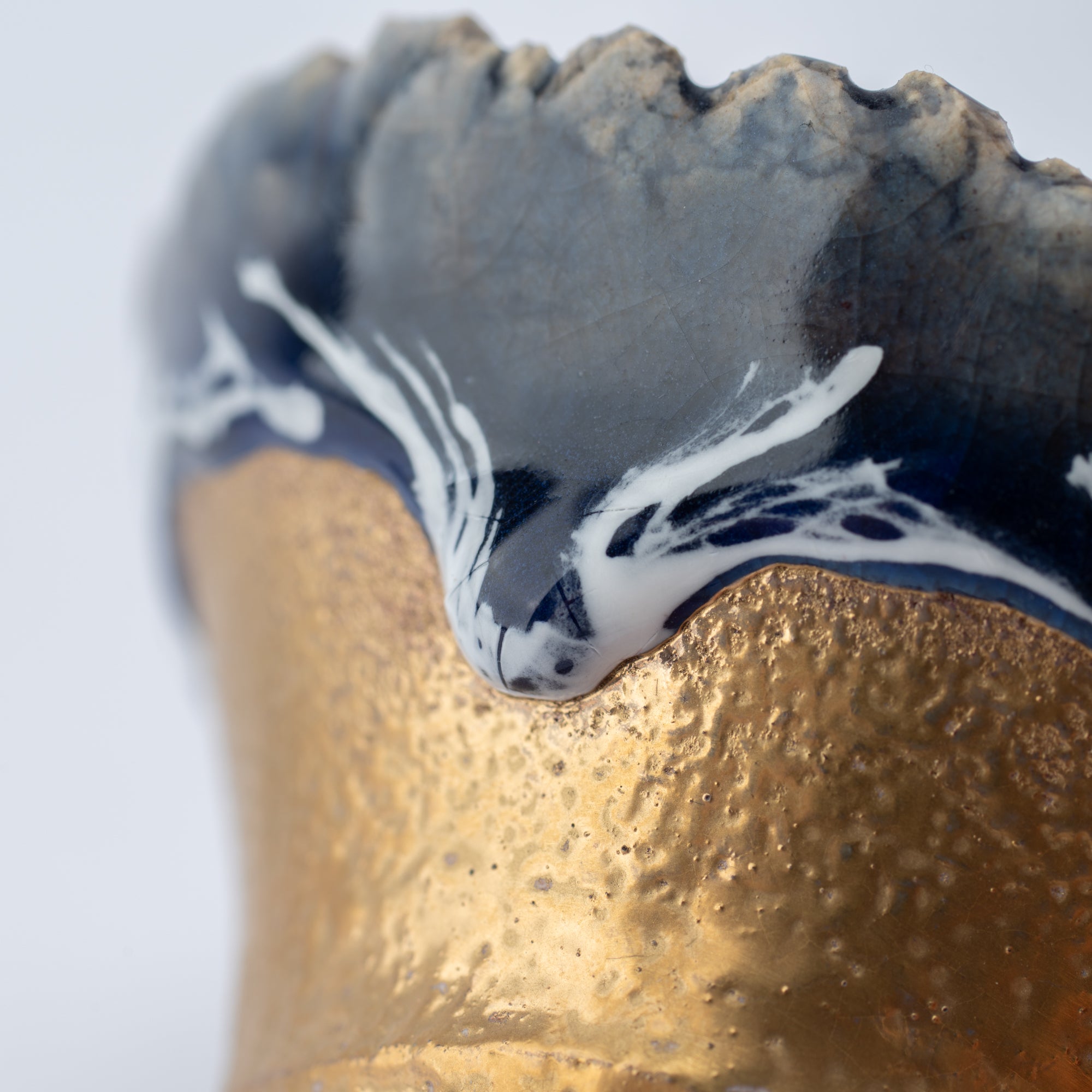 Sazameku Indigo Blue Guinomi Sake Cup
