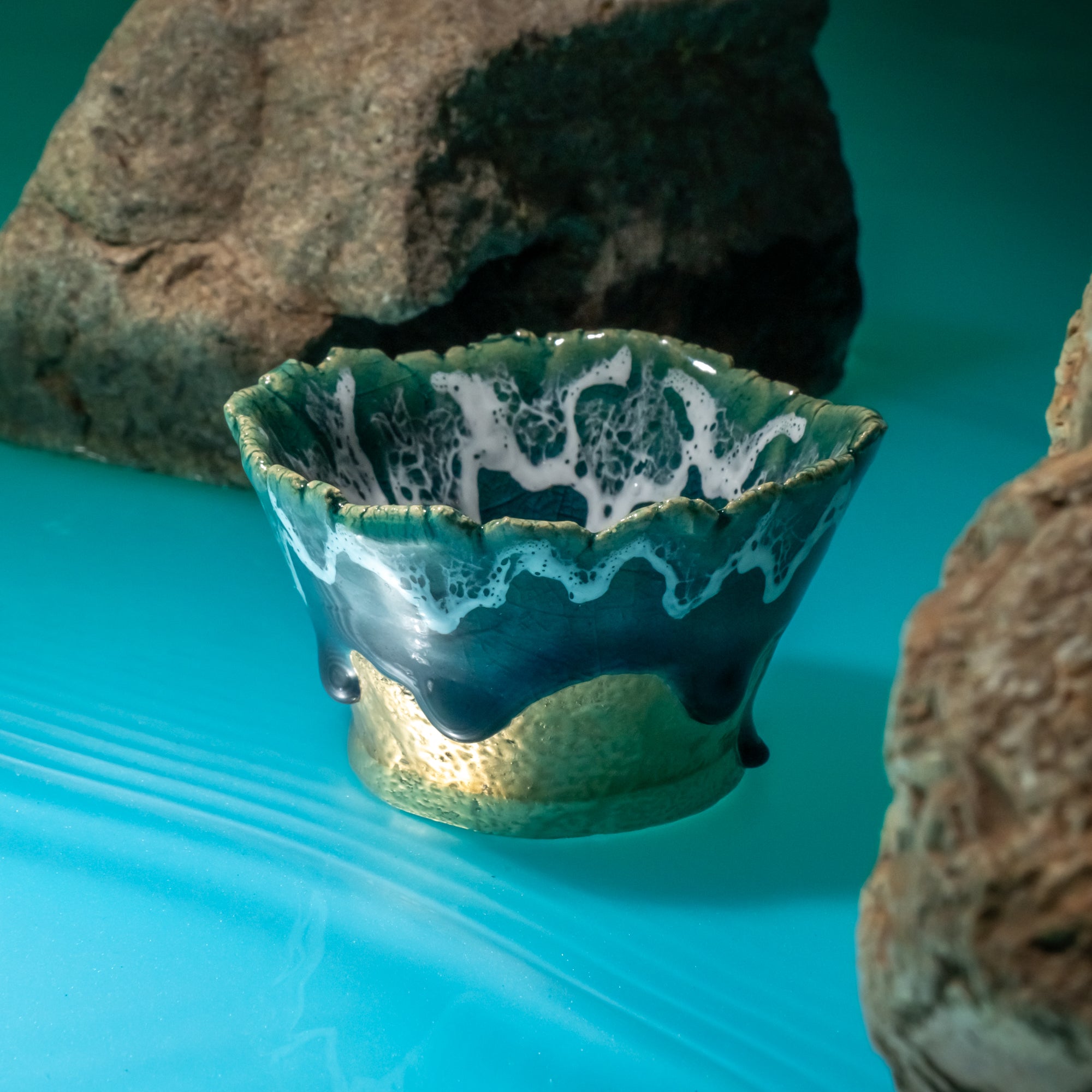 Sazameku Green Guinomi Sake Cup