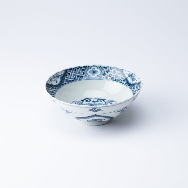 Myousen Toubou Treasure Pattern and Fuyode Kutani Bowl 7.7 in