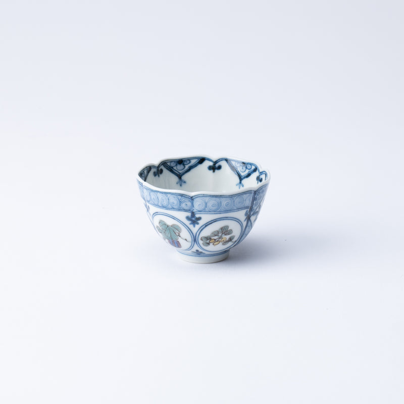 Myousen Toubou Auspicious Pattern Kutani Guinomi Sake Cup