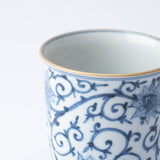 Myousen Toubou Blue Peony and Arabesque Kutani Mug