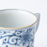 Myousen Toubou Blue Peony and Arabesque Kutani Mug