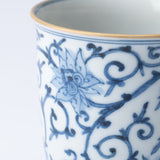 Myousen Toubou Blue Peony and Arabesque Kutani Mug