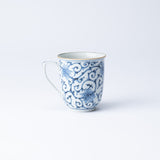 Myousen Toubou Blue Peony and Arabesque Kutani Mug