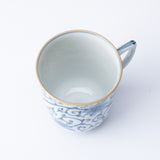 Myousen Toubou Blue Peony and Arabesque Kutani Mug