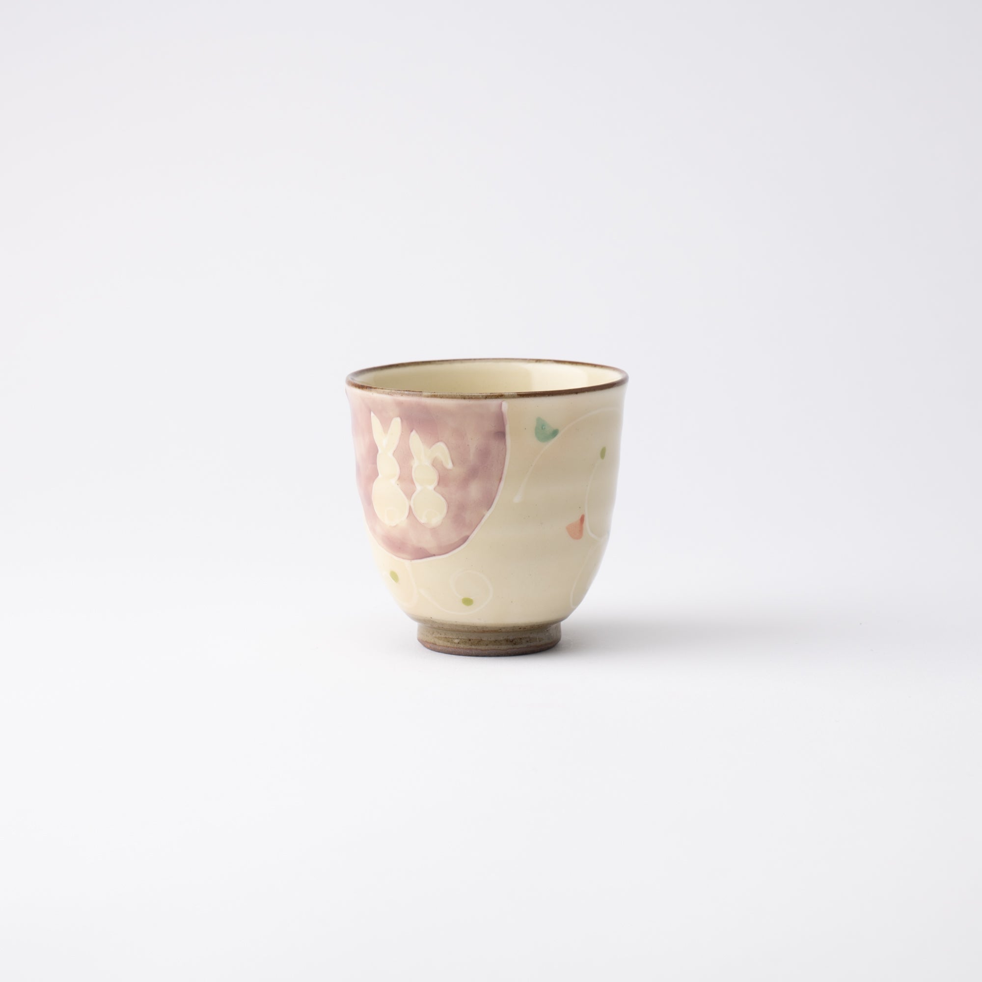 Aizen Kiln Pink Rabbit Hasami Children's Small Cup - MUSUBI KILN - Quality Japanese Tableware and Gift