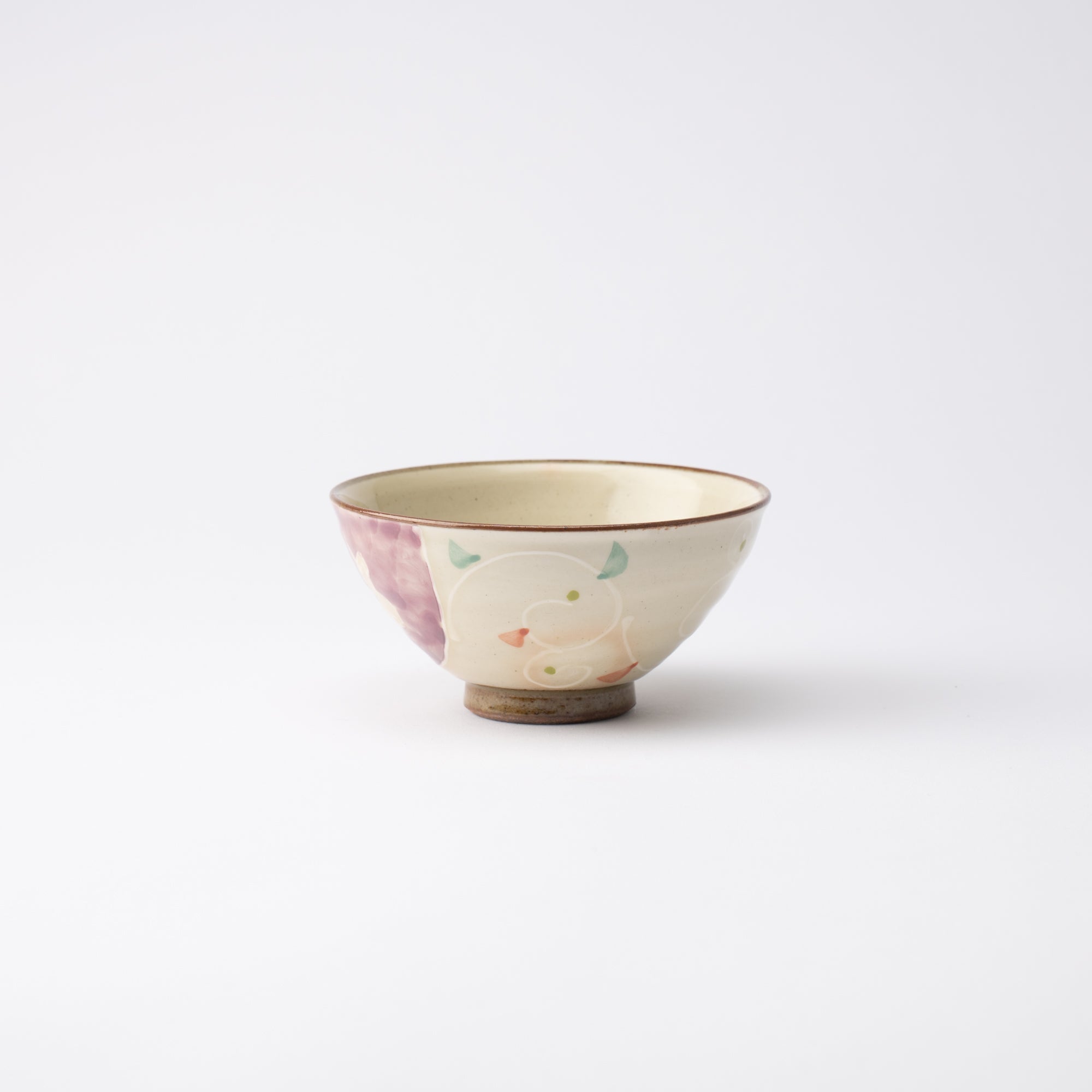 Aizen Kiln Pink Rabbit Hasami Children's Small Japanese Rice Bowl - MUSUBI KILN - Quality Japanese Tableware and Gift