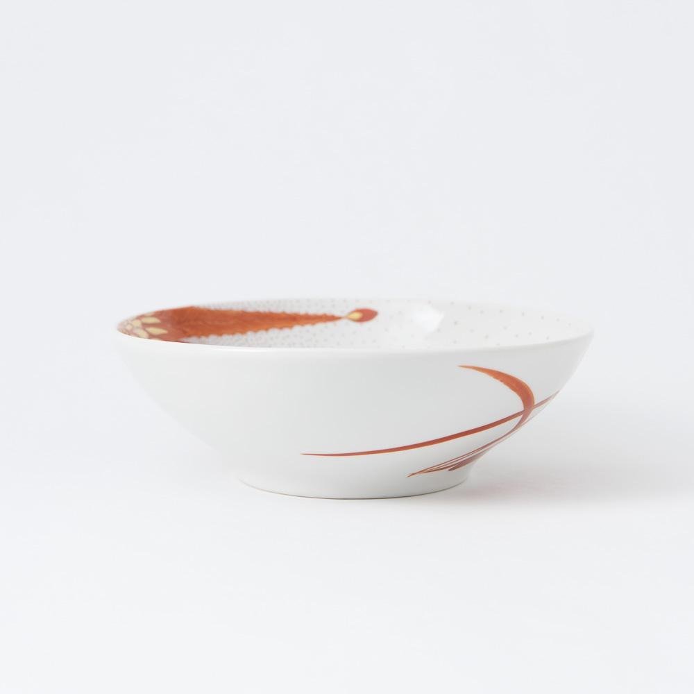 Akae Red Phoenix Kutani Oval Bowl - MUSUBI KILN - Quality Japanese Tableware and Gift