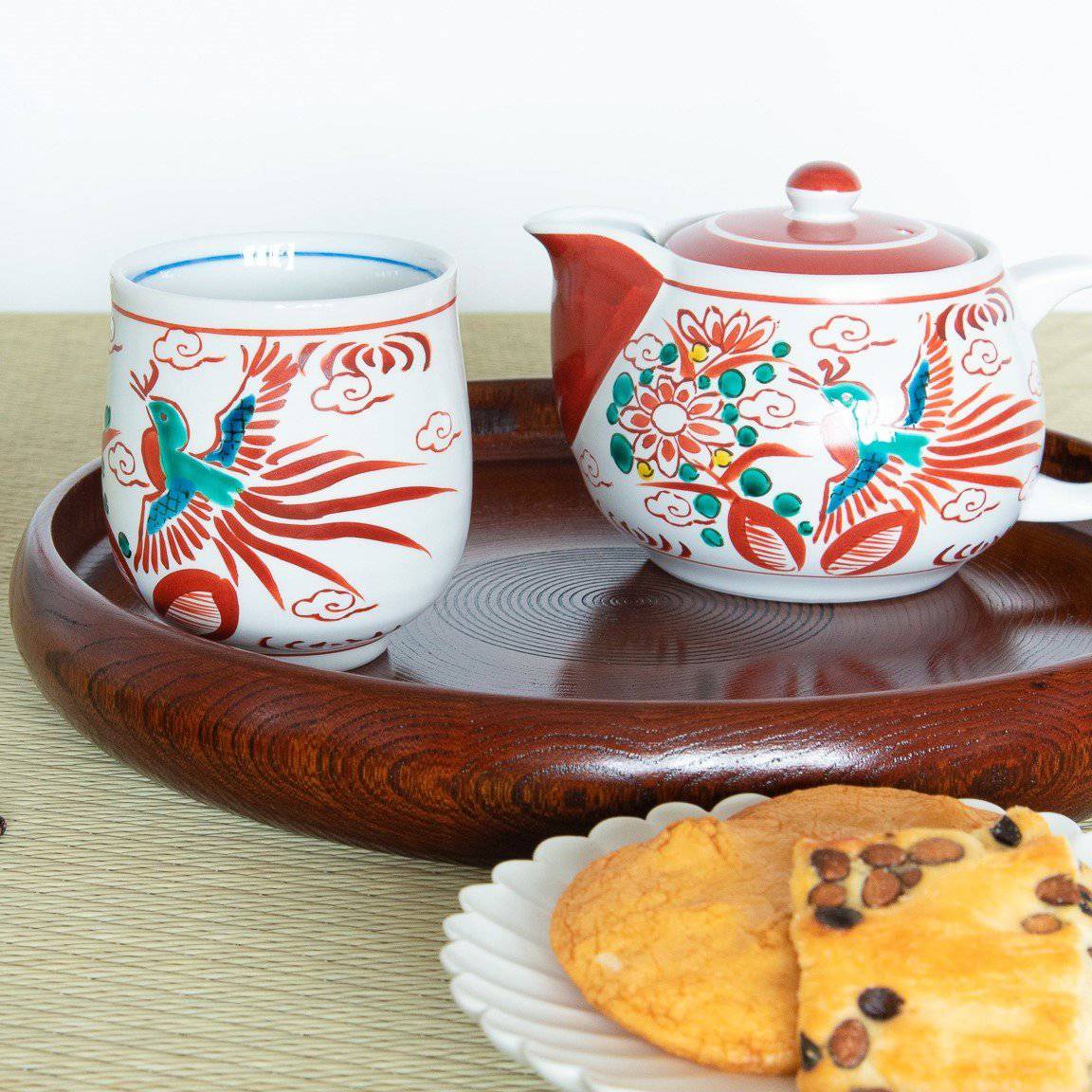 Akagosu Kutani Japanese Teapot Set - MUSUBI KILN - Quality Japanese Tableware and Gift