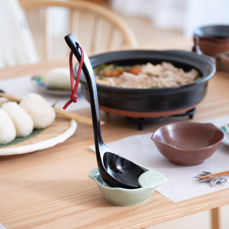 Akebono Yamanaka Lacquerware Ladle with Leather Strap - MUSUBI KILN - Quality Japanese Tableware and Gift