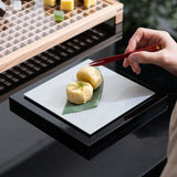 ALART Aluminum Wave Pattern & Lacquerware Serving Tray - MUSUBI KILN - Quality Japanese Tableware and Gift