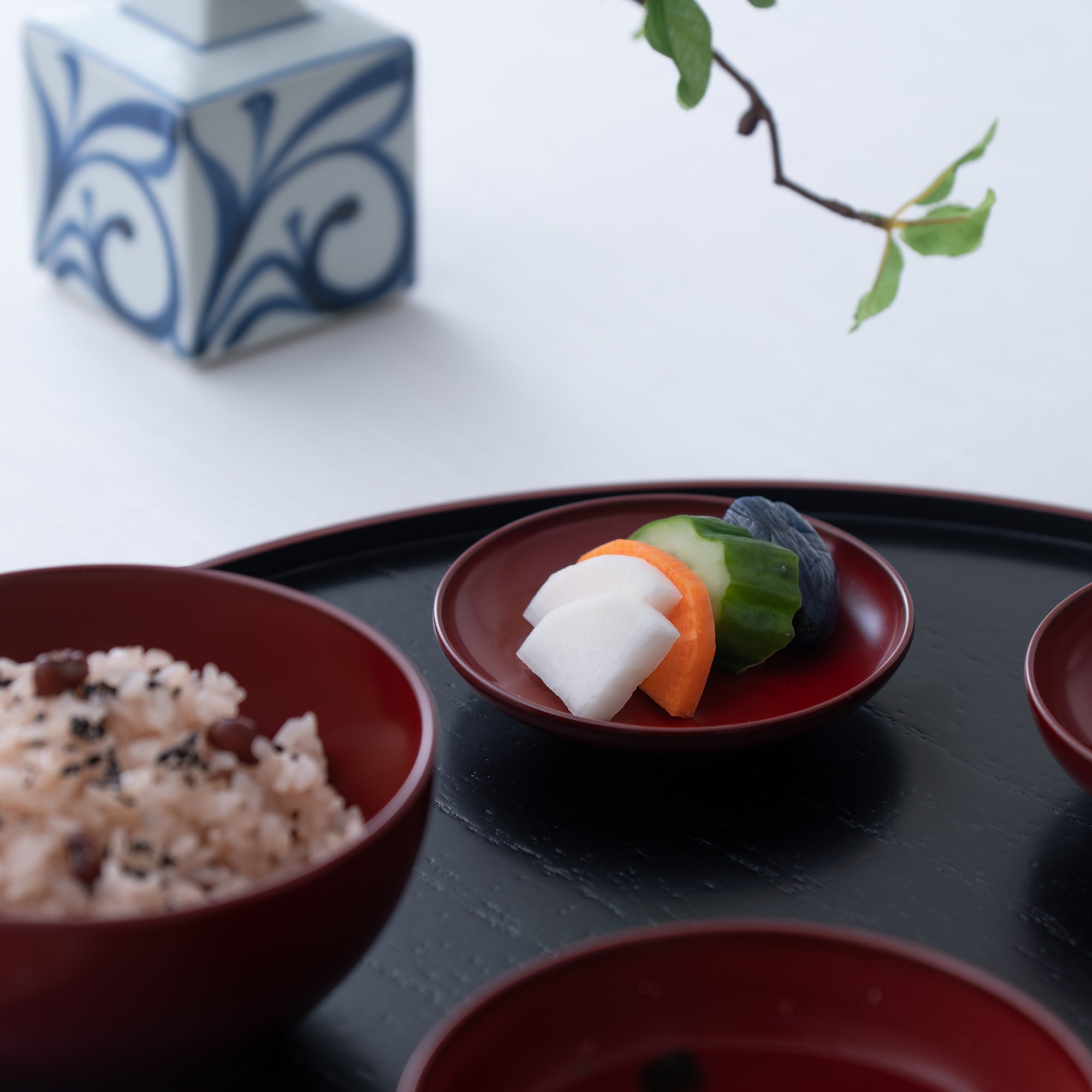 Ancient Red Lacquer Yamanaka Lacquerware Oryoki Bowl Set - MUSUBI KILN - Quality Japanese Tableware and Gift