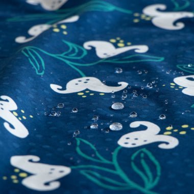 Aqua Drop Navy Lily Furoshiki Wrapping Cloth 39in - MUSUBI KILN - Quality Japanese Tableware and Gift