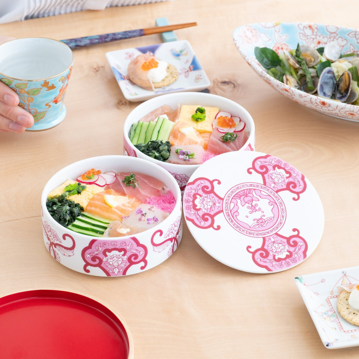 Jubako Bento Lunch with Arita Porcelain Lab Japan Series for Autumn