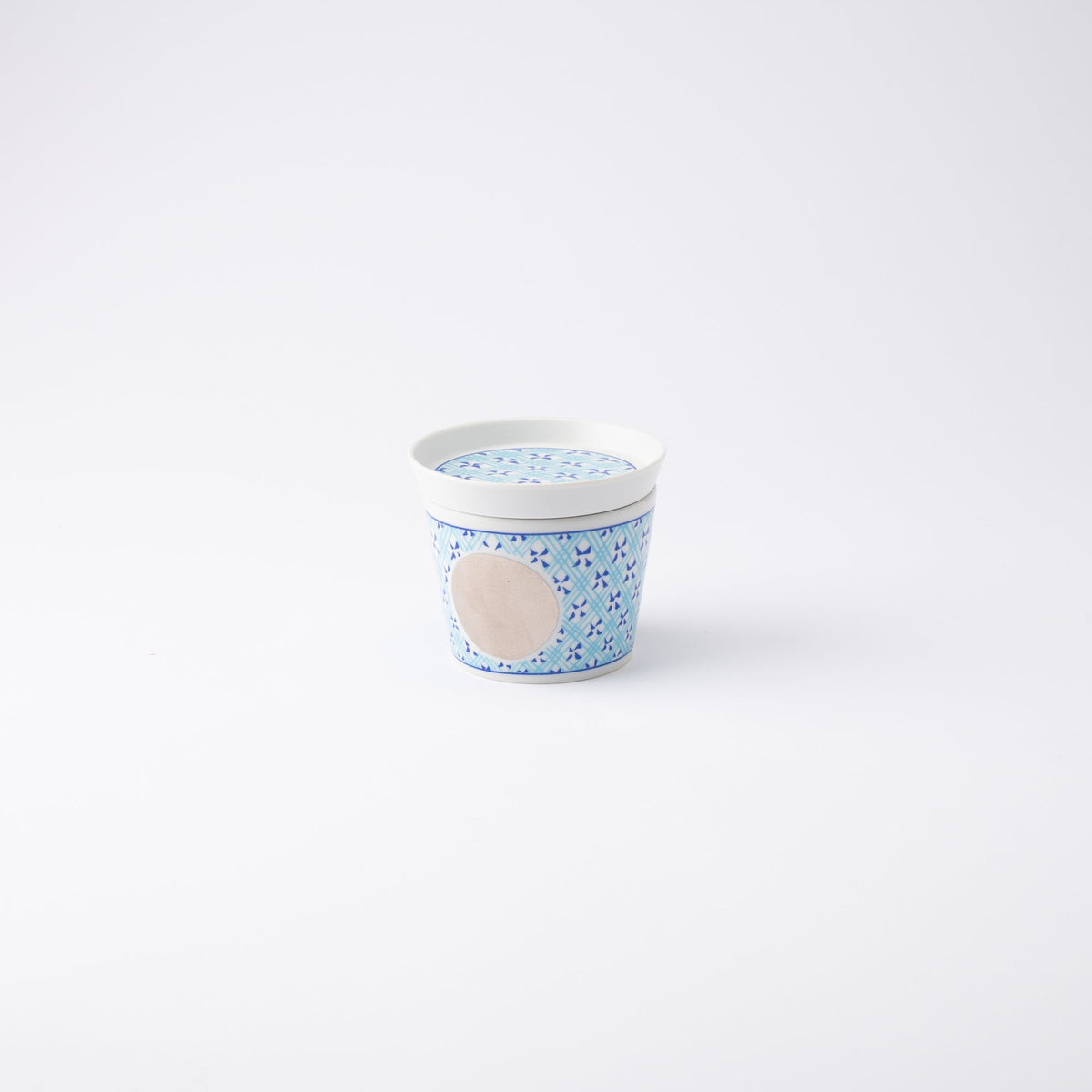 Japan Circle Motif Soba Choko Cup Condiment Plate Set