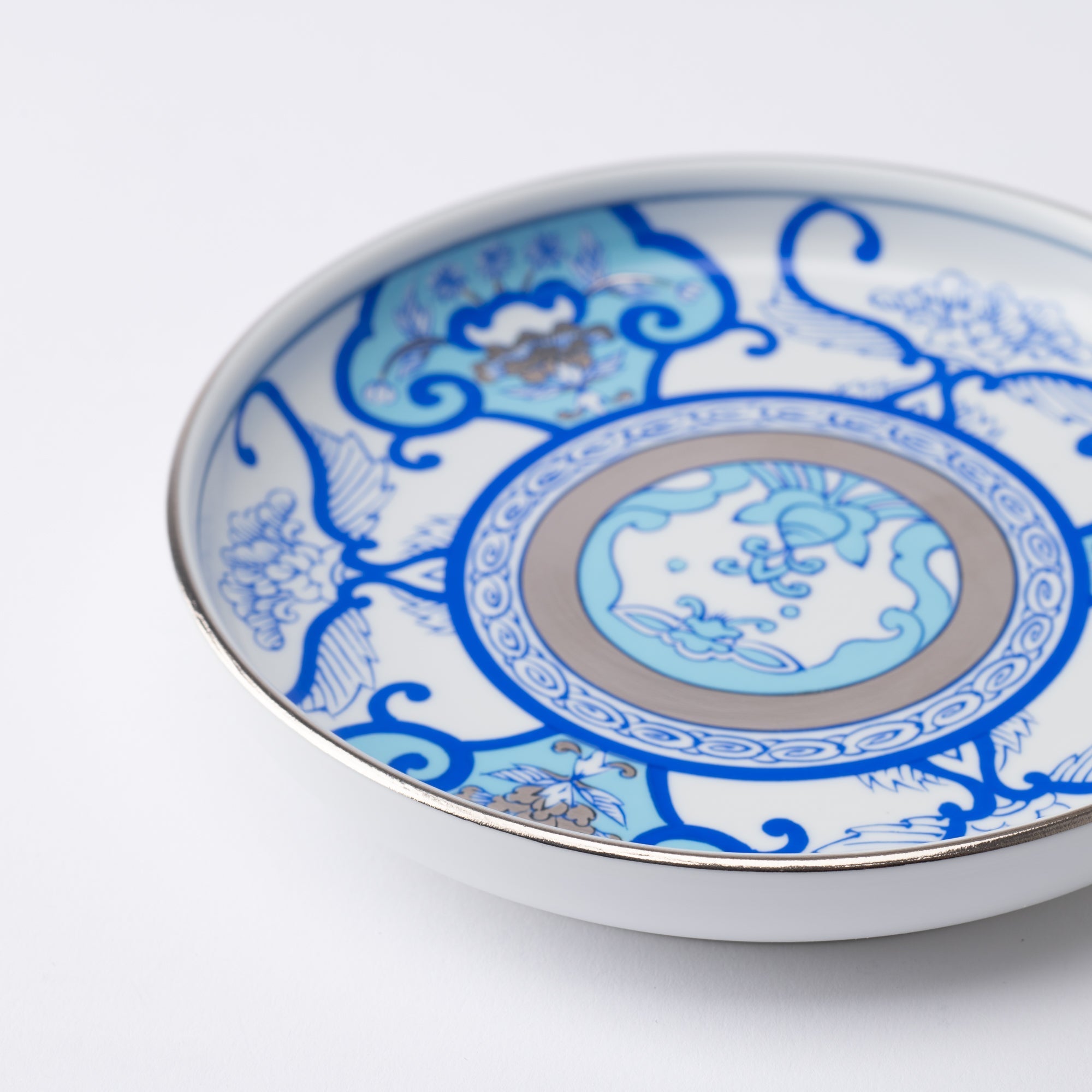 Arita Porcelain Lab Japan Blue Old Imari Floral Pattern Plate 5.3in - MUSUBI KILN - Quality Japanese Tableware and Gift