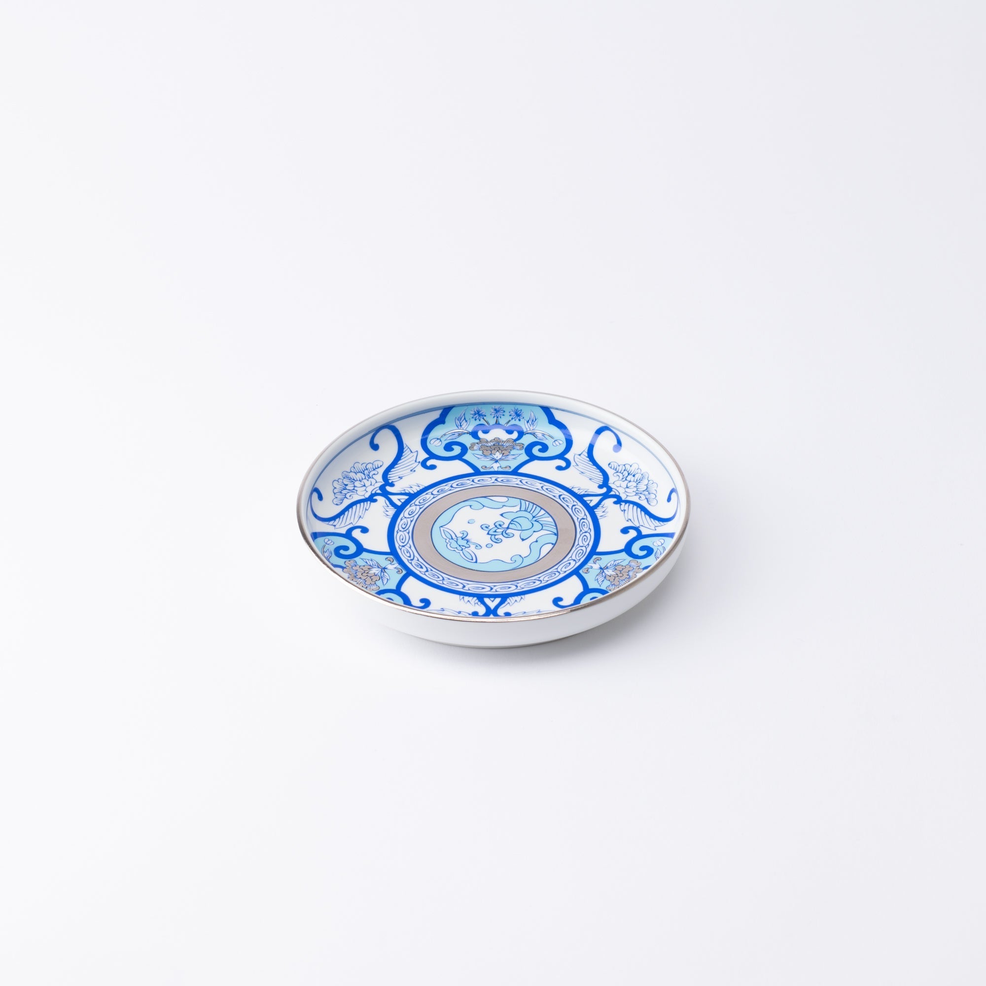 Arita Porcelain Lab Japan Blue Old Imari Floral Pattern Plate 5.3in - MUSUBI KILN - Quality Japanese Tableware and Gift