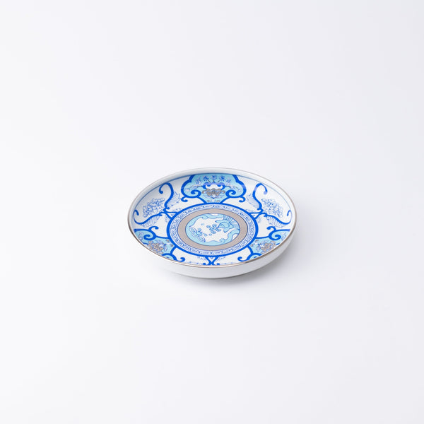 Arita Porcelain Lab Japan Blue Old Imari Floral Pattern Plate 5.3in - MUSUBI KILN - Quality Japanese Tableware and Gift