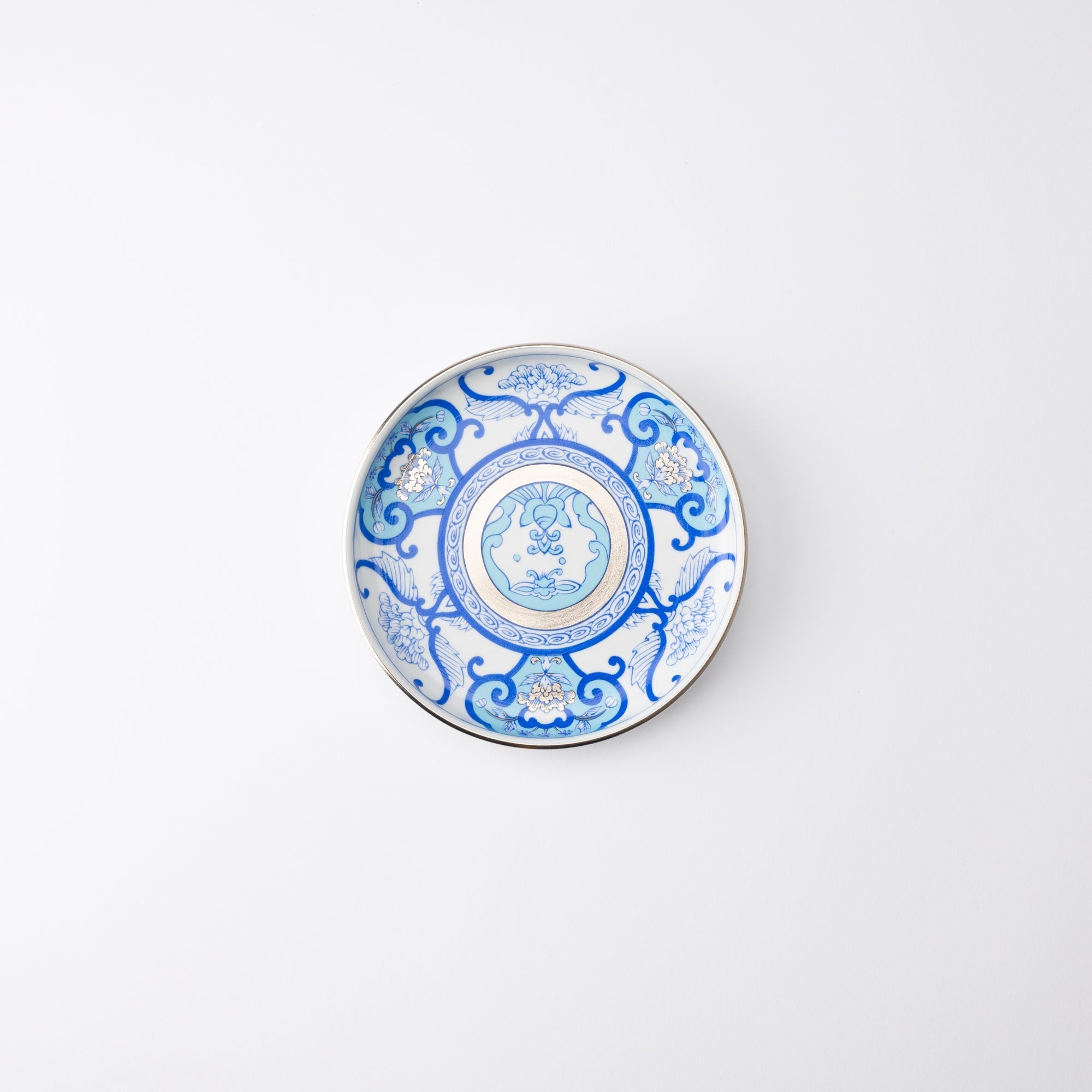 Arita Porcelain Lab Japan Blue Old Imari Floral Pattern Plate 5.3in - MUSUBI KILN - Quality Japanese Tableware and Gift