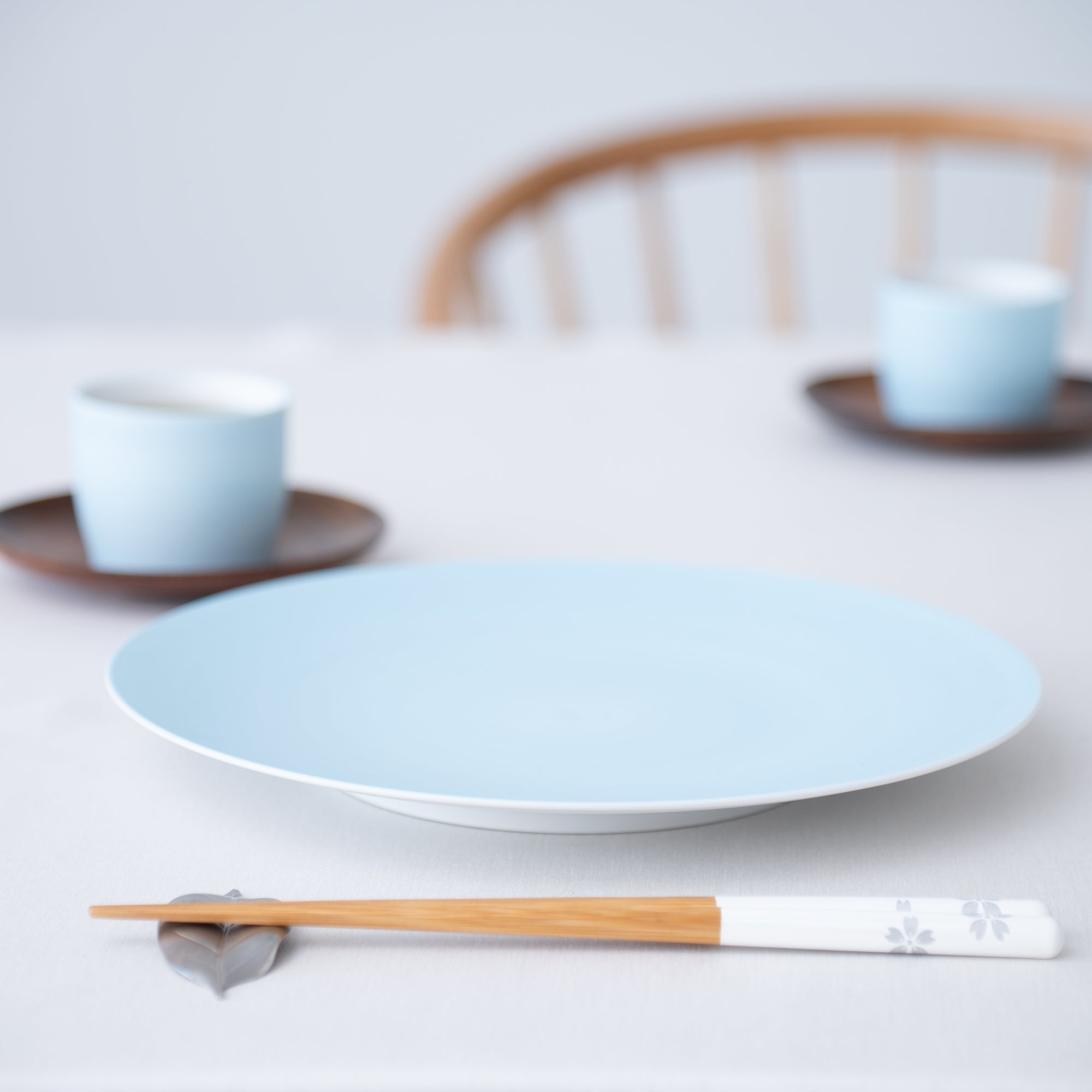 Arita Porcelain Lab Japan Blue Pearl Blue Flat Plate - MUSUBI KILN - Quality Japanese Tableware and Gift