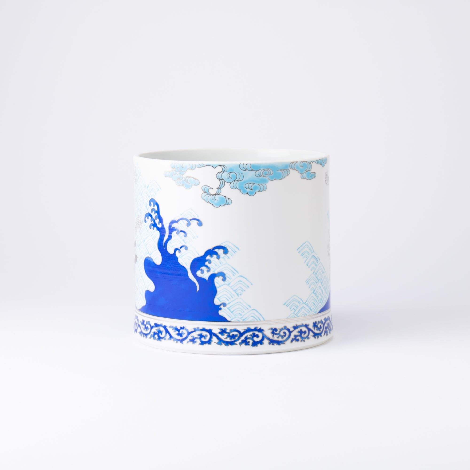 Arita Porcelain Lab Japan Blue Wave and Dragon Sake Cooler - MUSUBI KILN - Quality Japanese Tableware and Gift