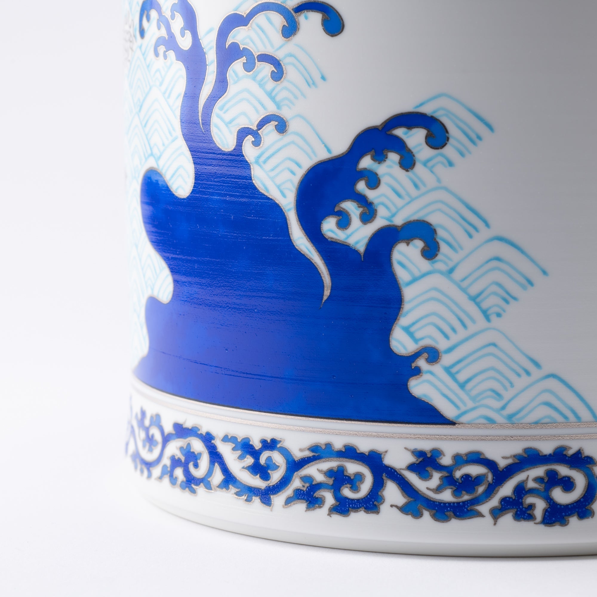 Arita Porcelain Lab Japan Blue Wave and Dragon Sake Cooler - MUSUBI KILN - Quality Japanese Tableware and Gift