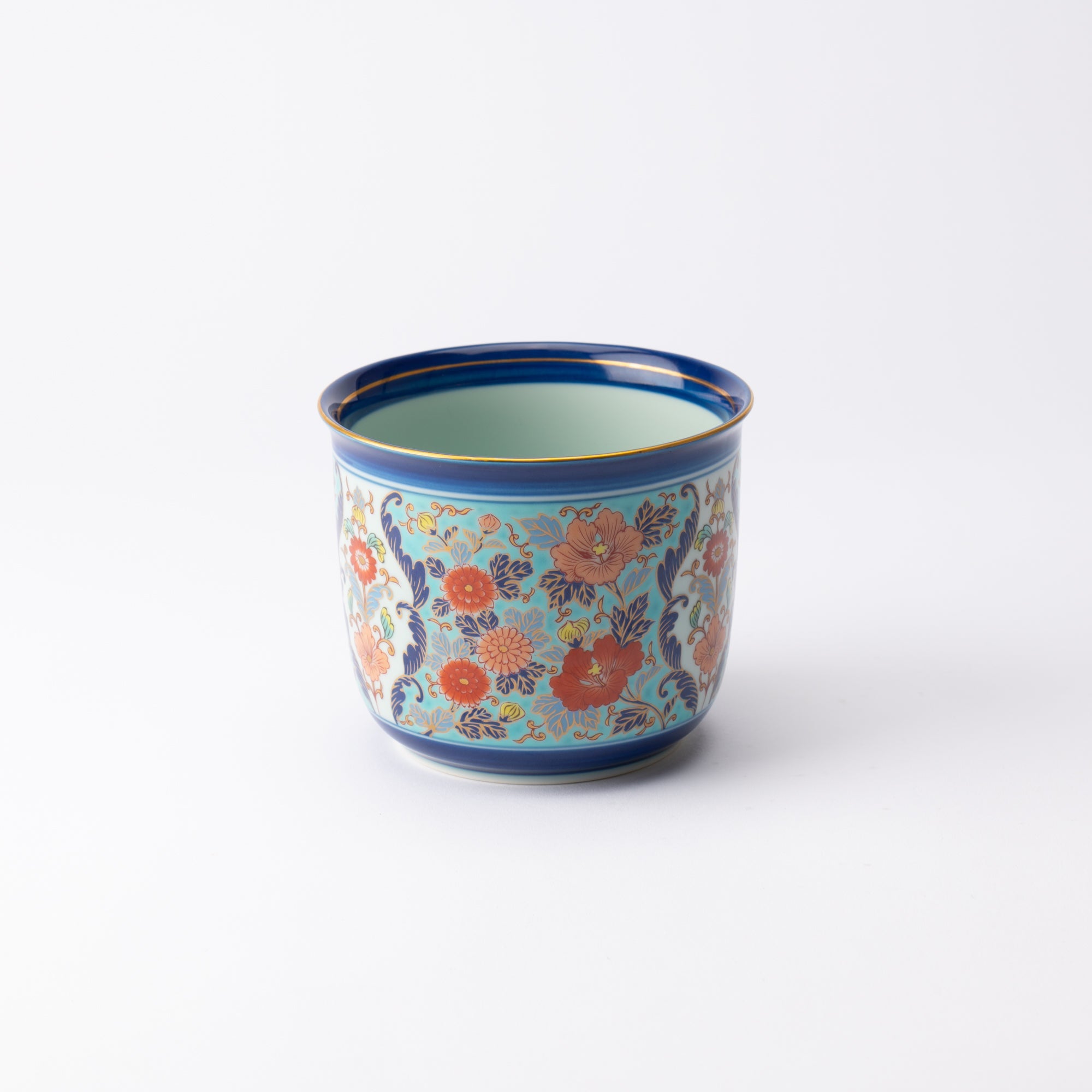 Arita Porcelain Lab Yazaemon Blue Sake Cooler - MUSUBI KILN - Quality Japanese Tableware and Gift