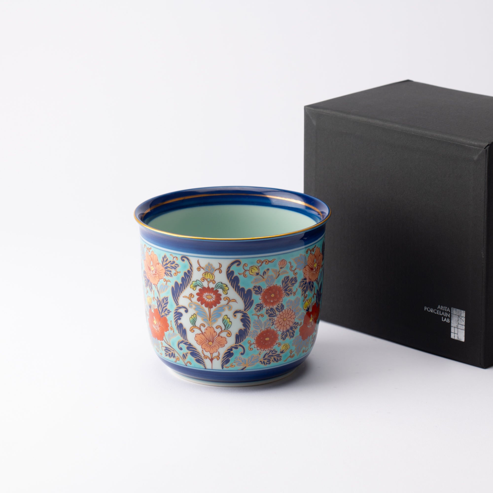 Arita Porcelain Lab Yazaemon Blue Sake Cooler - MUSUBI KILN - Quality Japanese Tableware and Gift