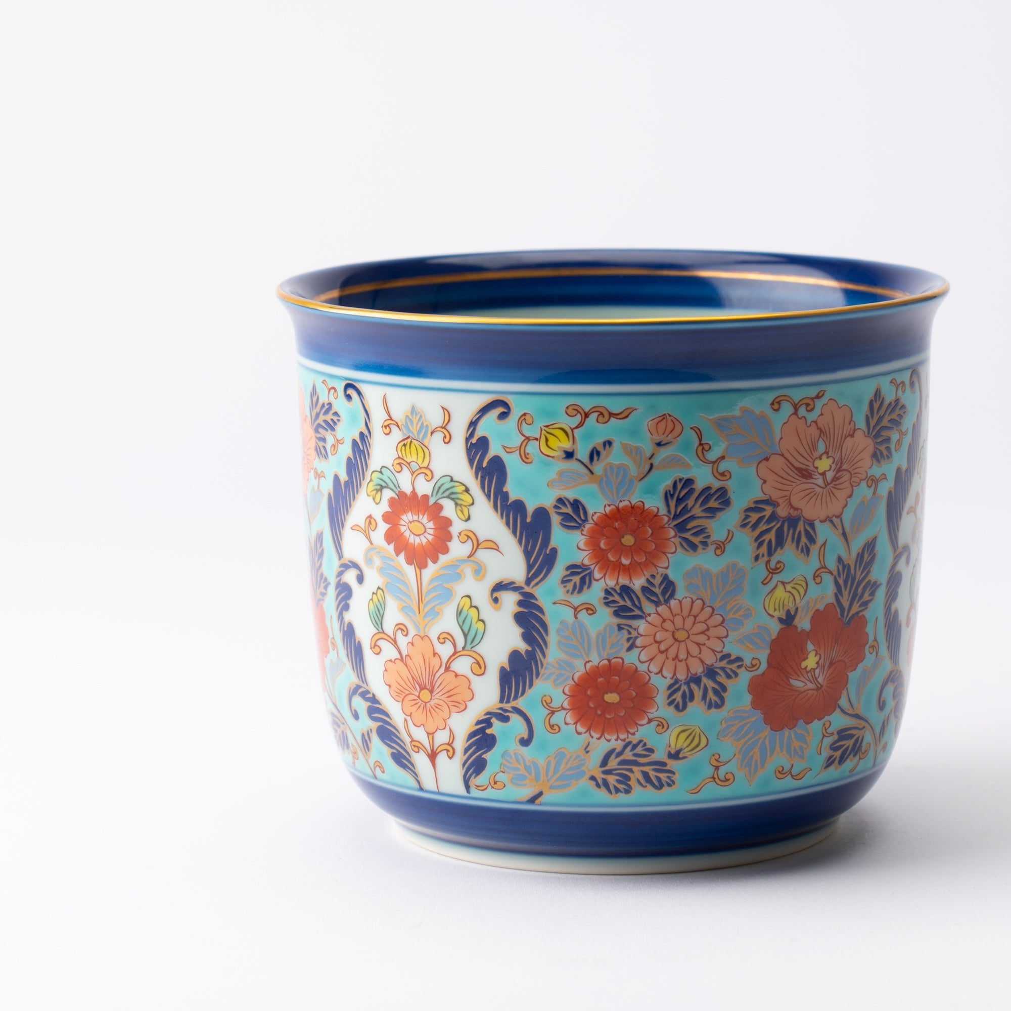 Arita Porcelain Lab Yazaemon Blue Sake Cooler - MUSUBI KILN - Quality Japanese Tableware and Gift