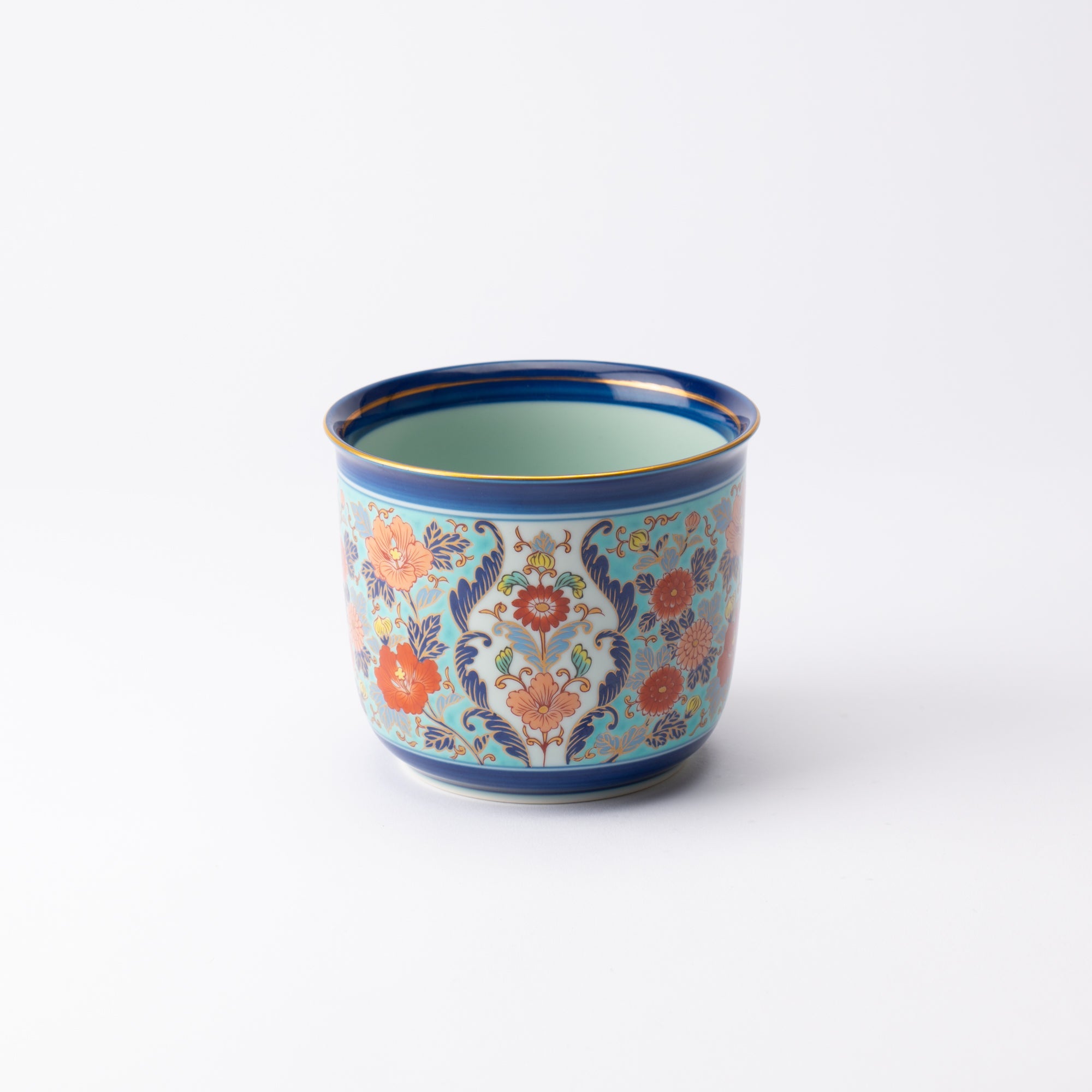 Arita Porcelain Lab Yazaemon Blue Sake Cooler - MUSUBI KILN - Quality Japanese Tableware and Gift