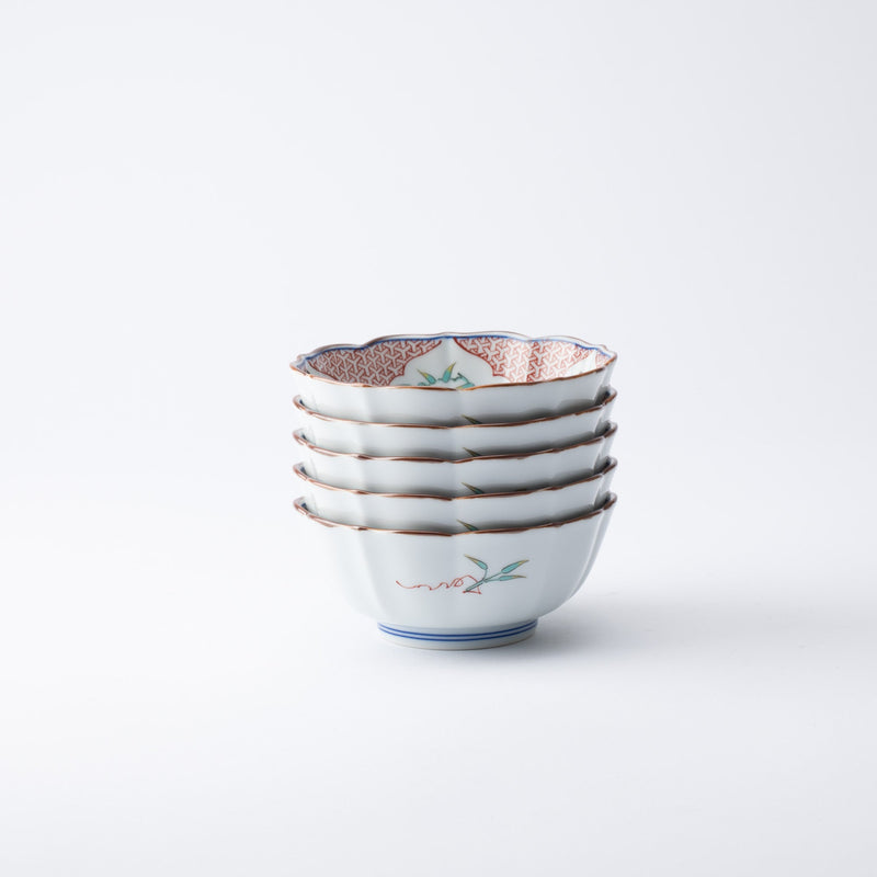 Arita Porcelain Lab Yazaemon Flower and Bird Kobachi Bowl - MUSUBI KILN - Quality Japanese Tableware and Gift