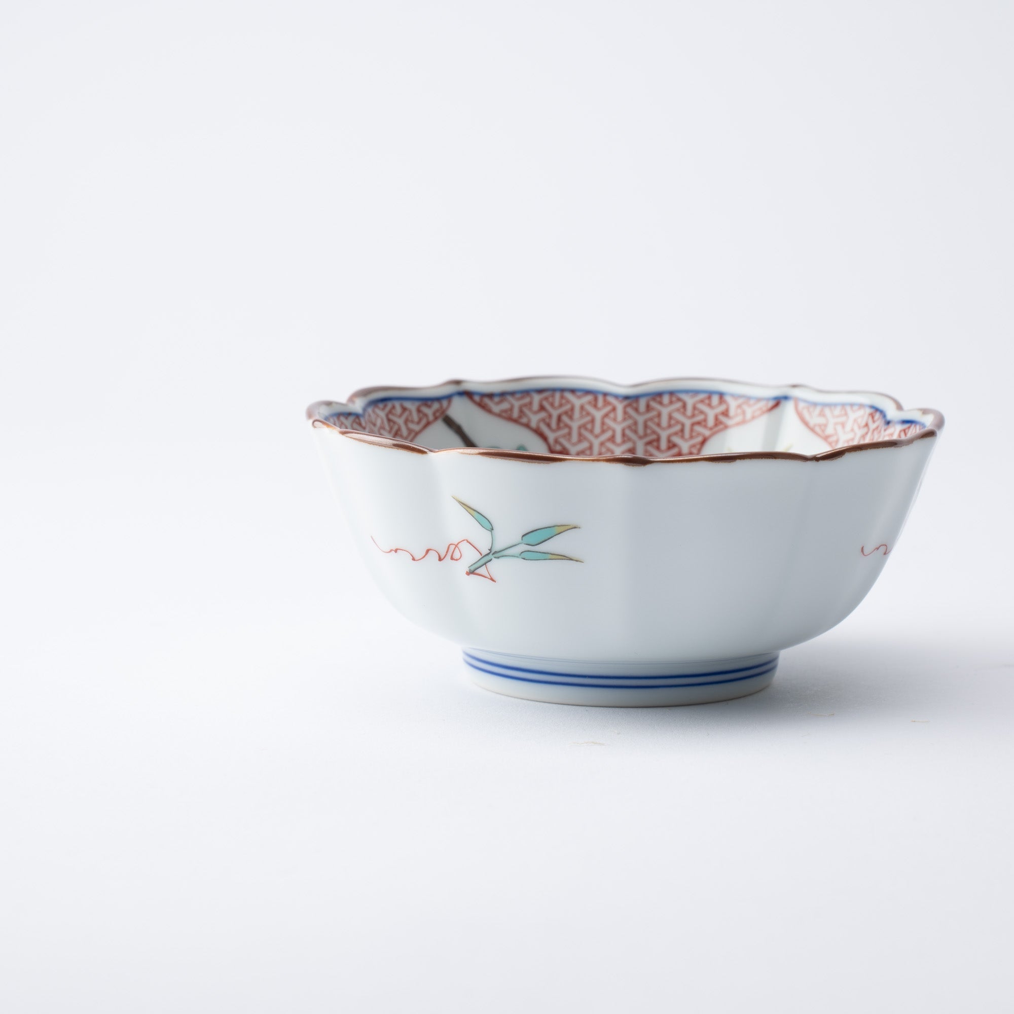 Arita Porcelain Lab Yazaemon Flower and Bird Kobachi Bowl - MUSUBI KILN - Quality Japanese Tableware and Gift