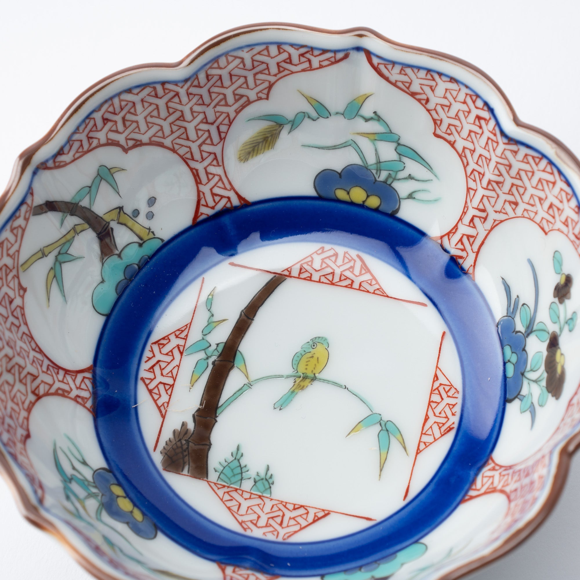 Arita Porcelain Lab Yazaemon Flower and Bird Kobachi Bowl - MUSUBI KILN - Quality Japanese Tableware and Gift