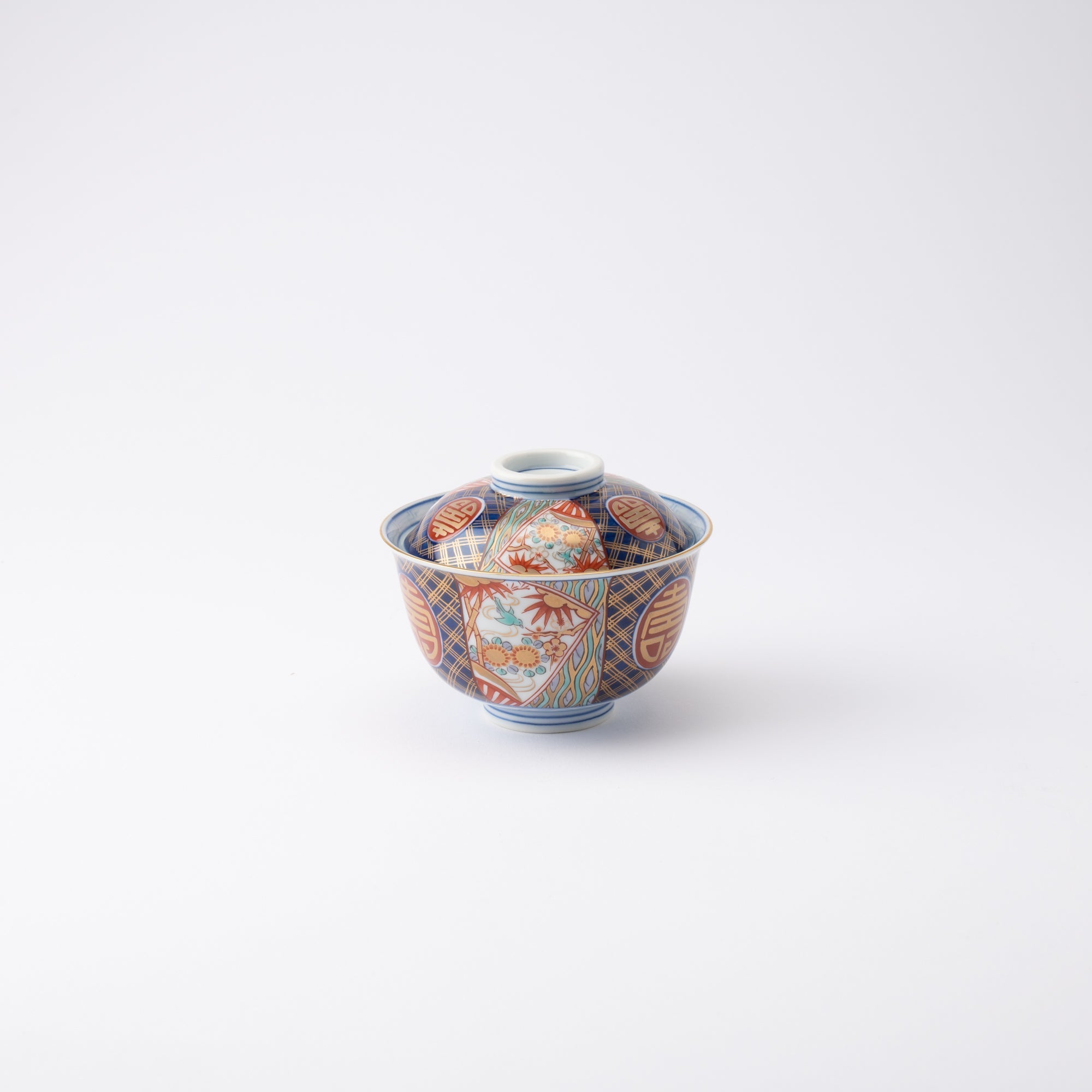 Arita Porcelain Lab Yazaemon Somenishiki "Kotobuki" Pattern Dessert Bowl - MUSUBI KILN - Quality Japanese Tableware and Gift