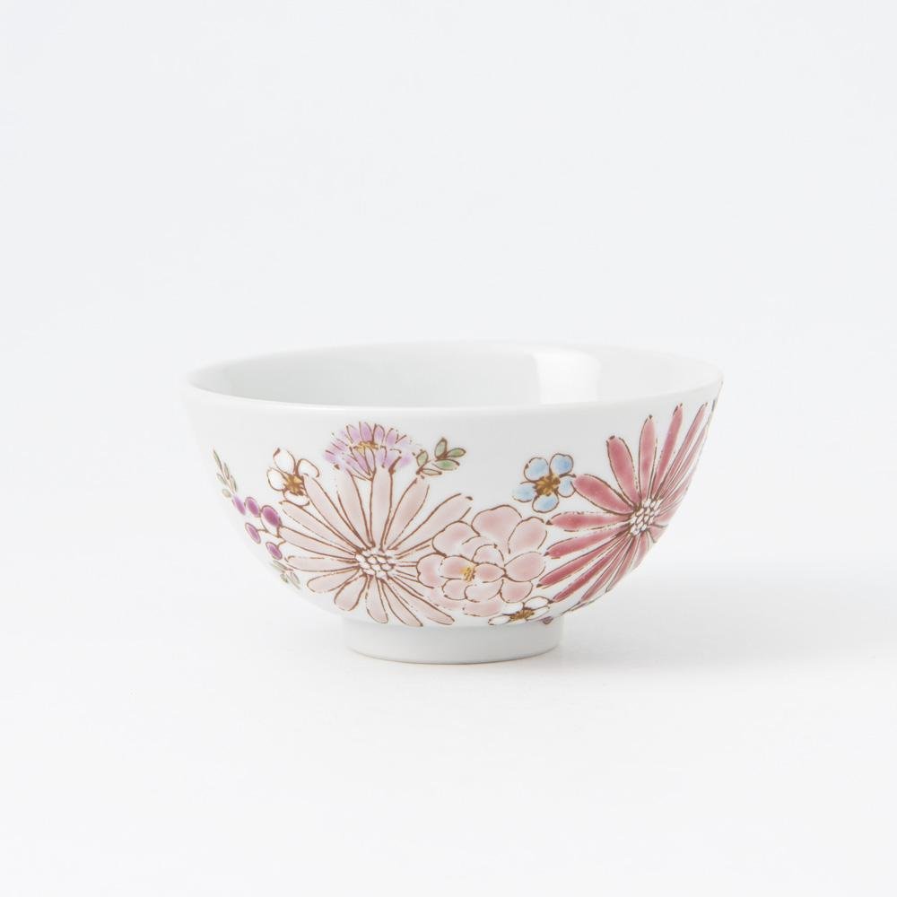 Brilliant Colorful Flower Japanese Rice Bowl