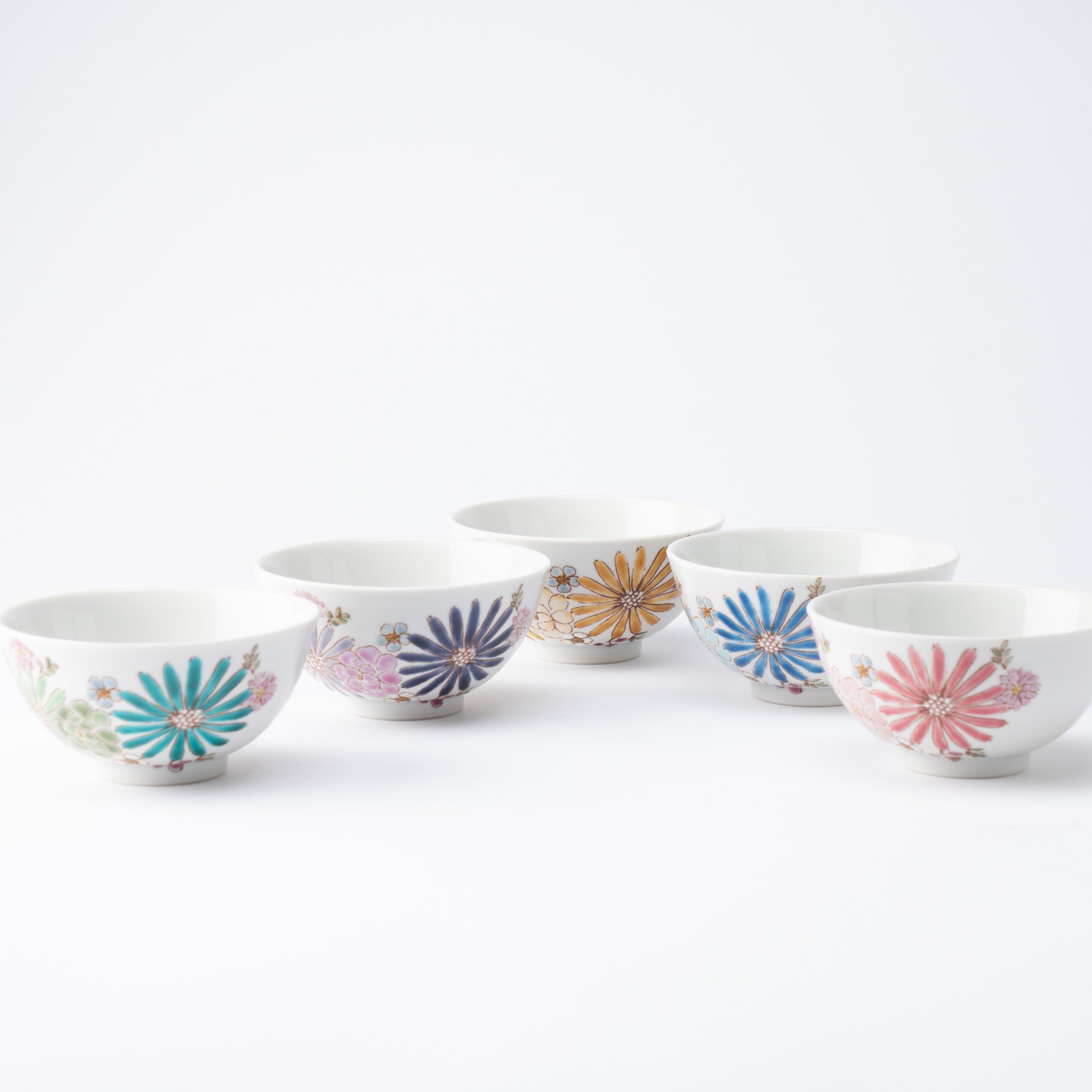 Atelier Yu Brilliant flower Kutani Japanese Rice Bowl - MUSUBI KILN - Quality Japanese Tableware and Gift